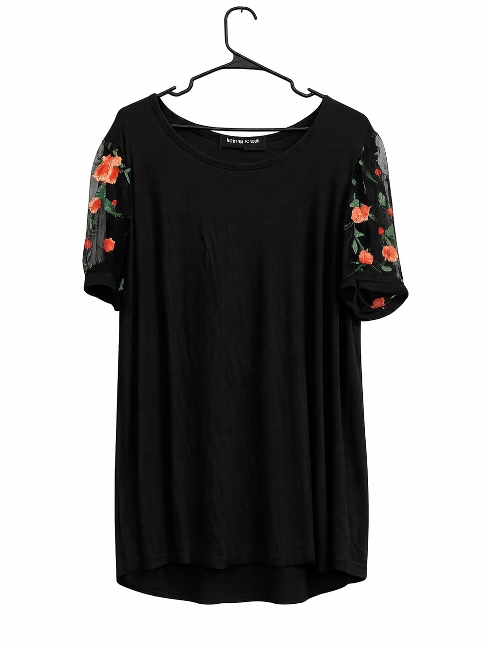 Kim & Cami Embroidered Mesh Sleeve Tunic Top Size 16/18